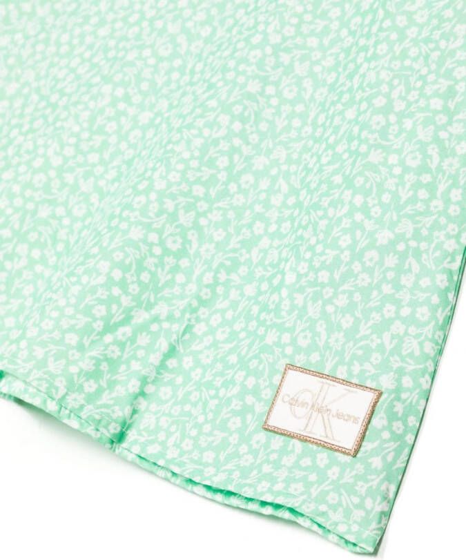 Calvin Klein Kids Jurk met logopatch Groen