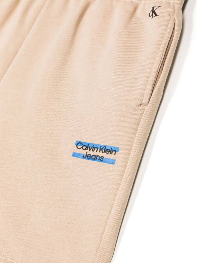 Calvin Klein Kids Shorts met logoprint Beige