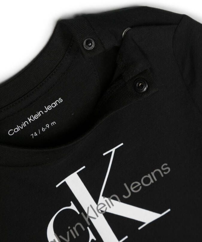 Calvin Klein Kids Sweater met logoprint Zwart