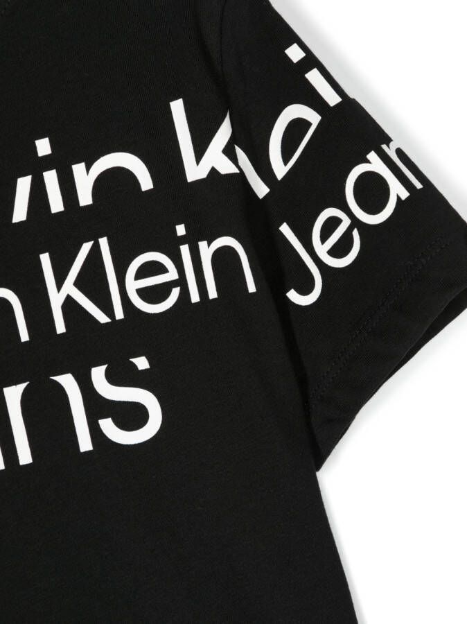 Calvin Klein Kids T-shirt met logoprint Zwart