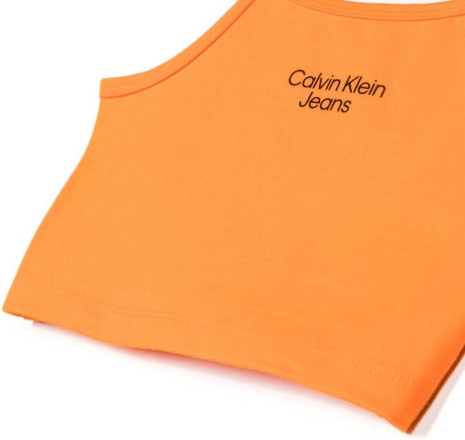 Calvin Klein Kids Tanktop met logoprint Oranje