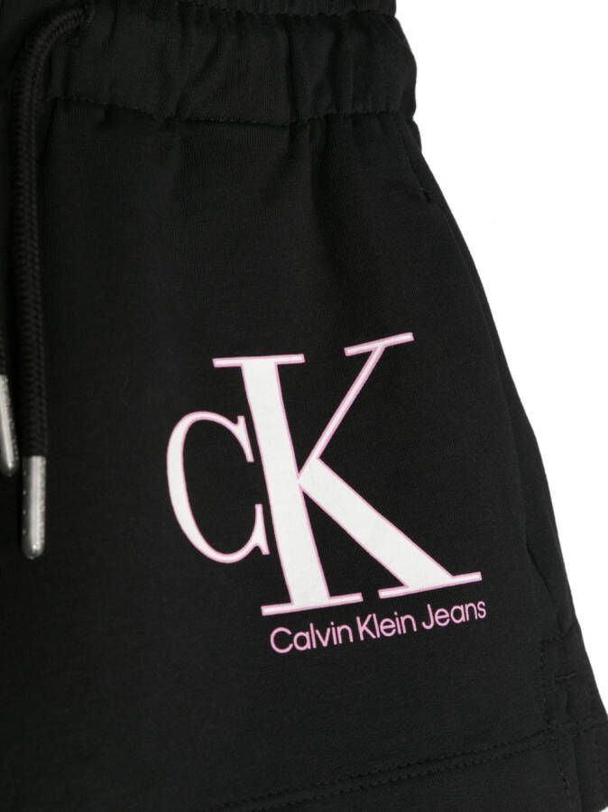 Calvin Klein Kids Shorts met logoprint Zwart