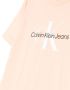Calvin Klein Kids T-shirt met logoprint Oranje - Thumbnail 3