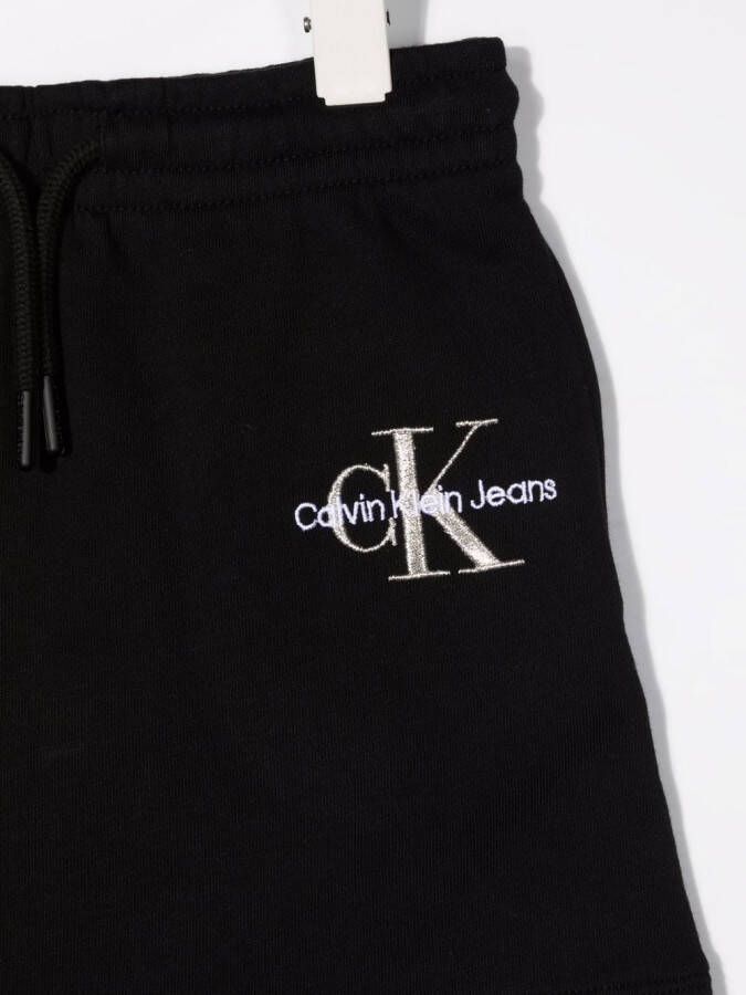 Calvin Klein Kids Mini-rok met geborduurd logo Zwart