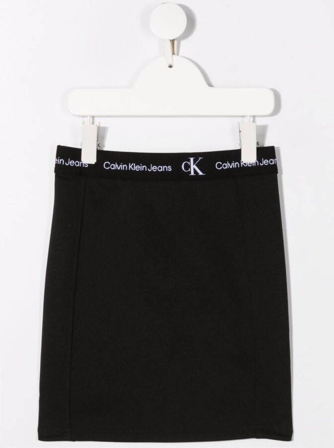 Calvin Klein Kids Rok met logoband Zwart