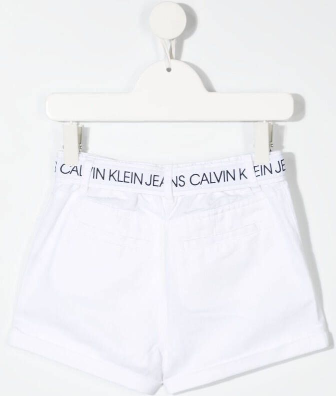Calvin Klein Kids Shorts met ceintuur Wit