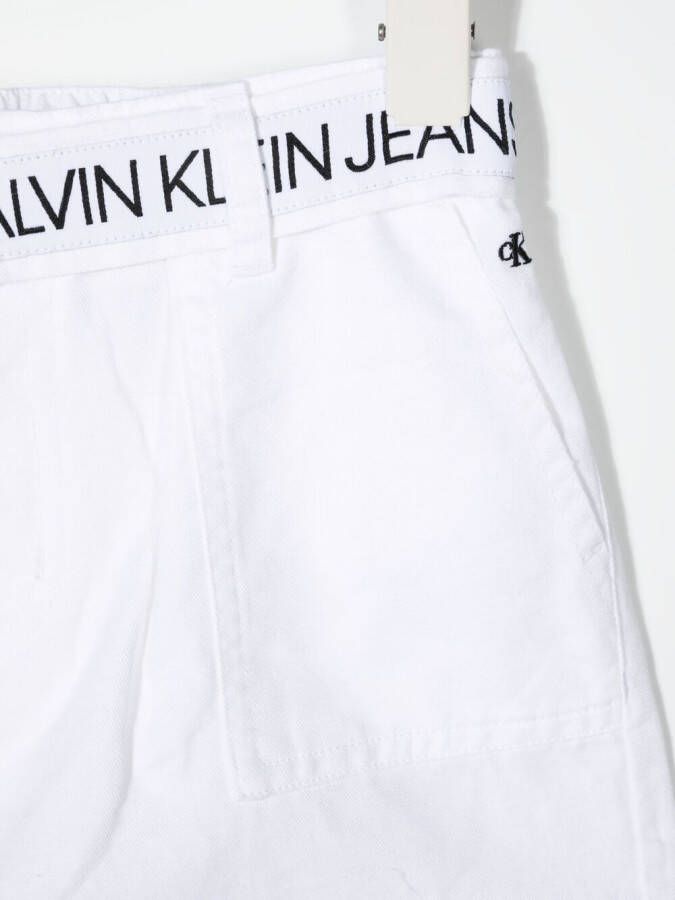 Calvin Klein Kids Shorts met ceintuur Wit
