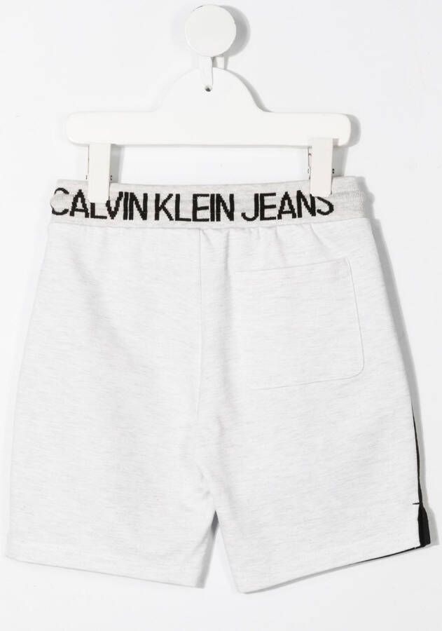 Calvin Klein Kids Shorts met logo tailleband Zwart