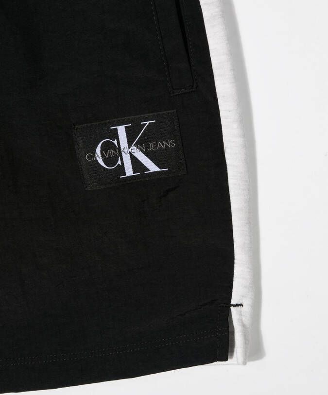 Calvin Klein Kids Shorts met logo tailleband Zwart