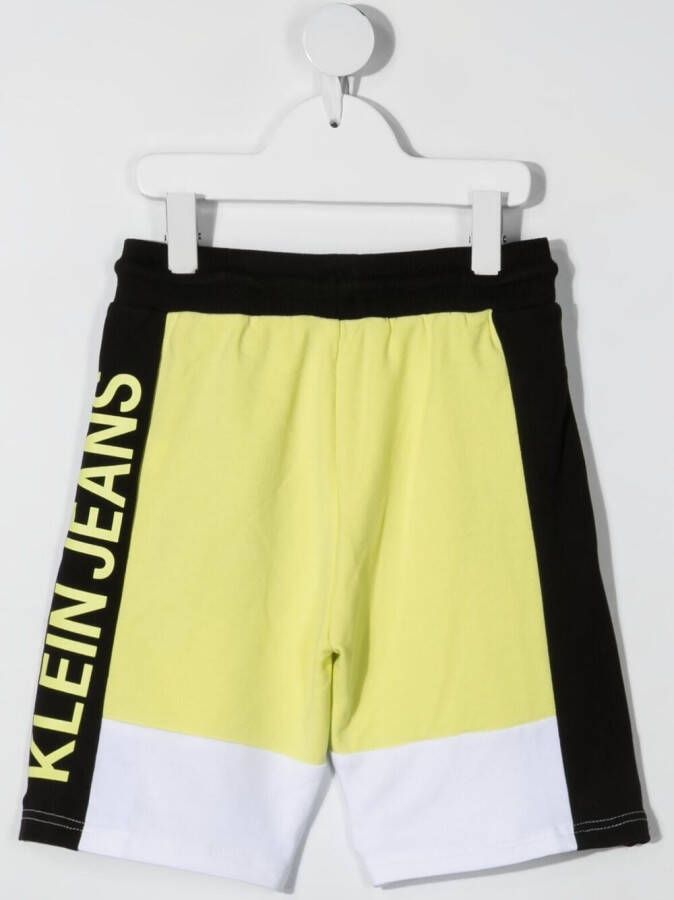 Calvin Klein Kids Shorts met logoprint Geel