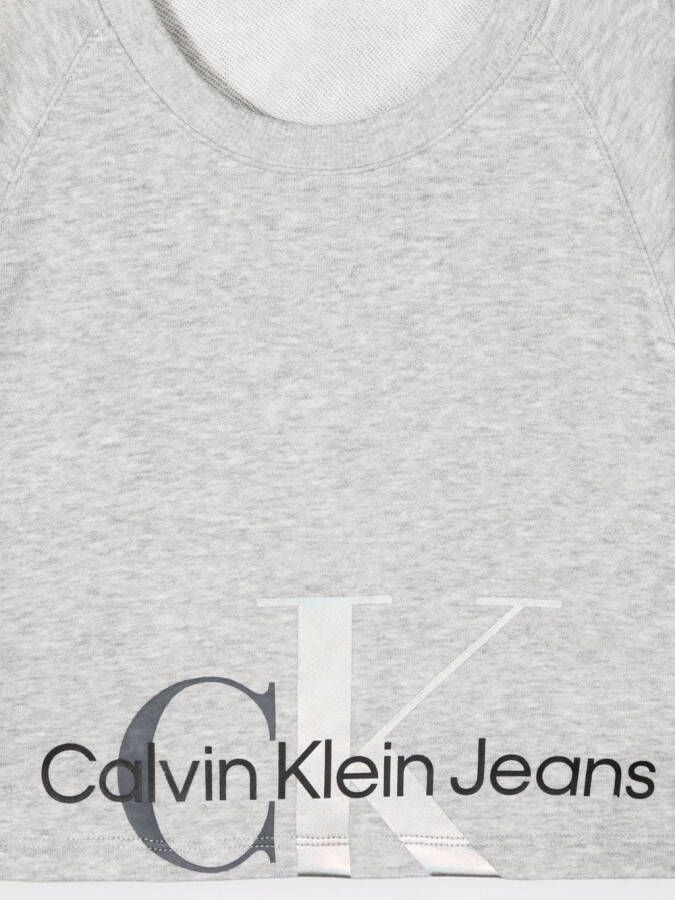 Calvin Klein Kids Sweater met logoprint Grijs