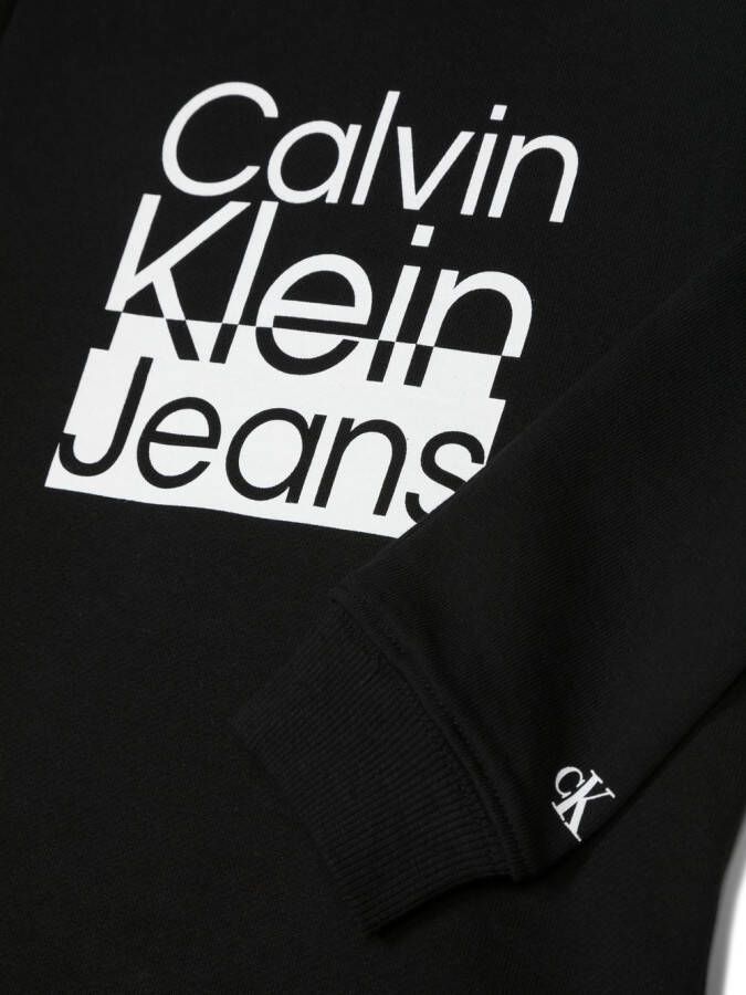 Calvin Klein Kids Sweater met logoprint Zwart