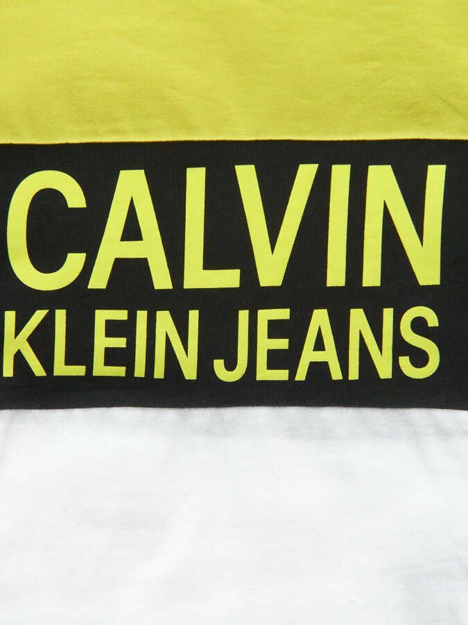 Calvin Klein Kids T-shirt met colourblocking Geel