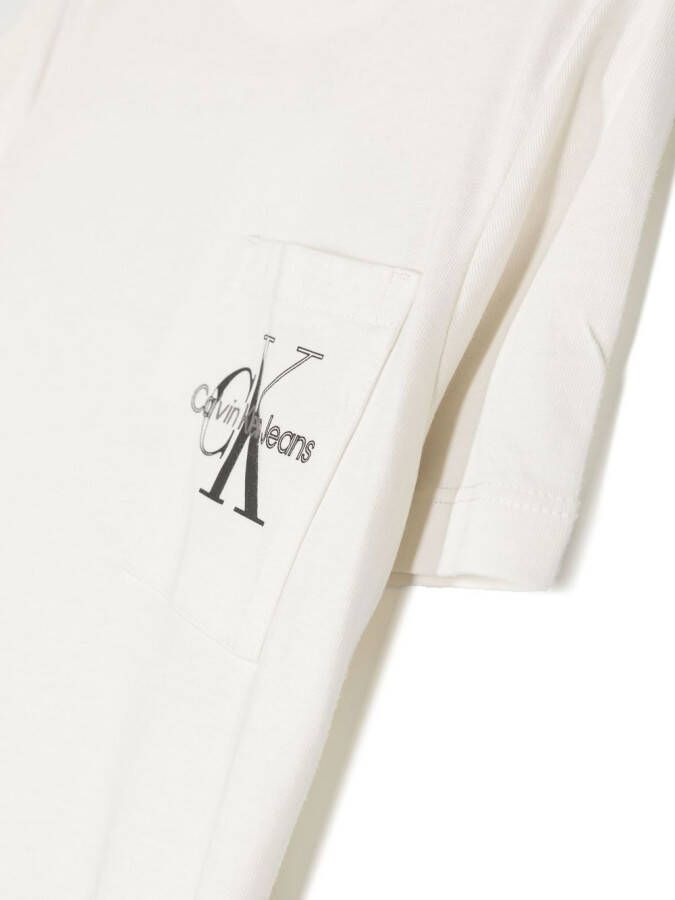 Calvin Klein Kids T-shirt met logoprint Beige