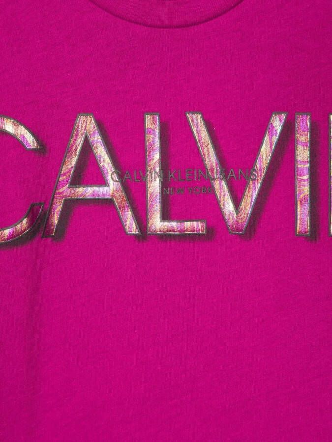 Calvin Klein Kids T-shirt met logoprint Roze
