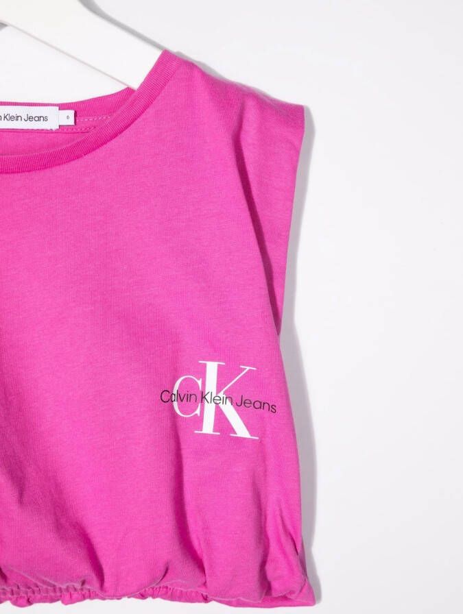 Calvin Klein Kids T-shirt met logoprint Roze
