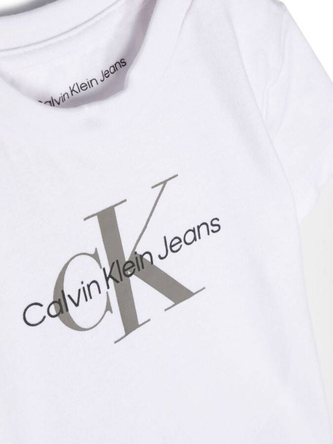 Calvin Klein Kids T-shirt van stretch-katoen Wit