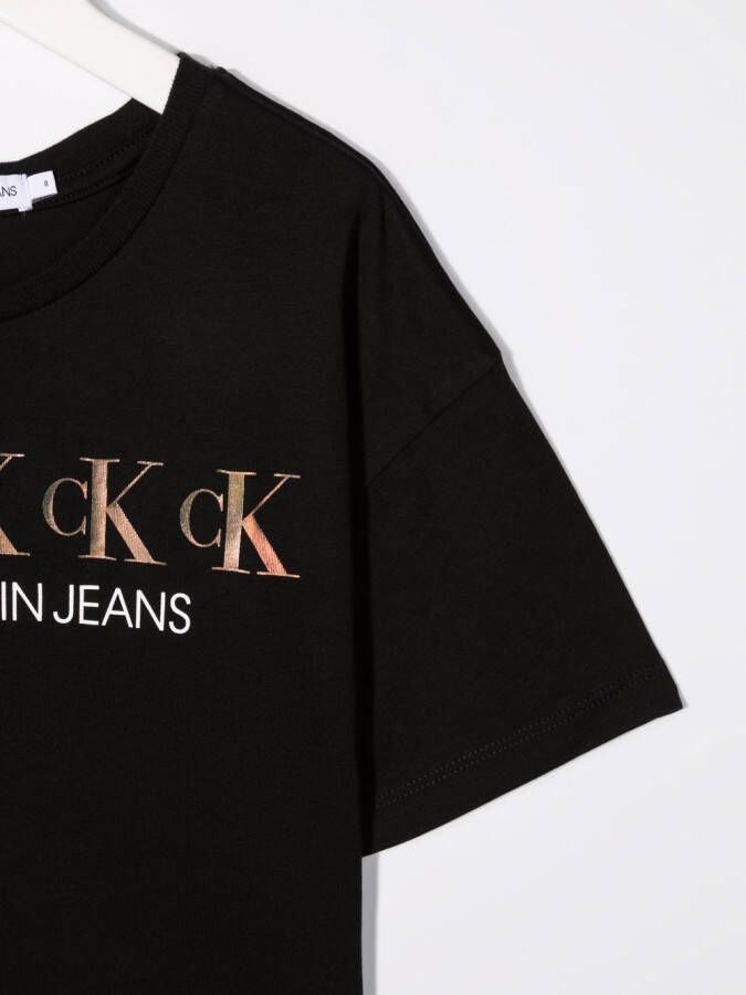 Calvin Klein Kids T-shirt met logoprint Zwart