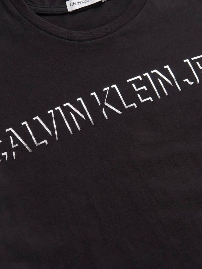 Calvin Klein Kids T-shirt met logoprint Zwart