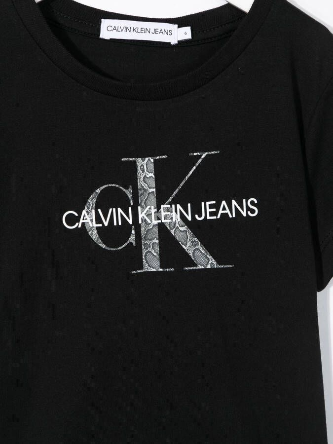 Calvin Klein Kids T-shirt met logoprint Zwart