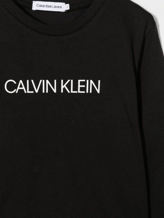 Calvin Klein Kids T-shirt met logoprint Zwart