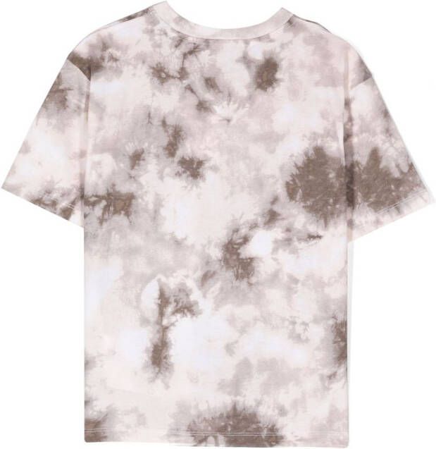 Calvin Klein Kids T-shirt met tie-dye print Bruin