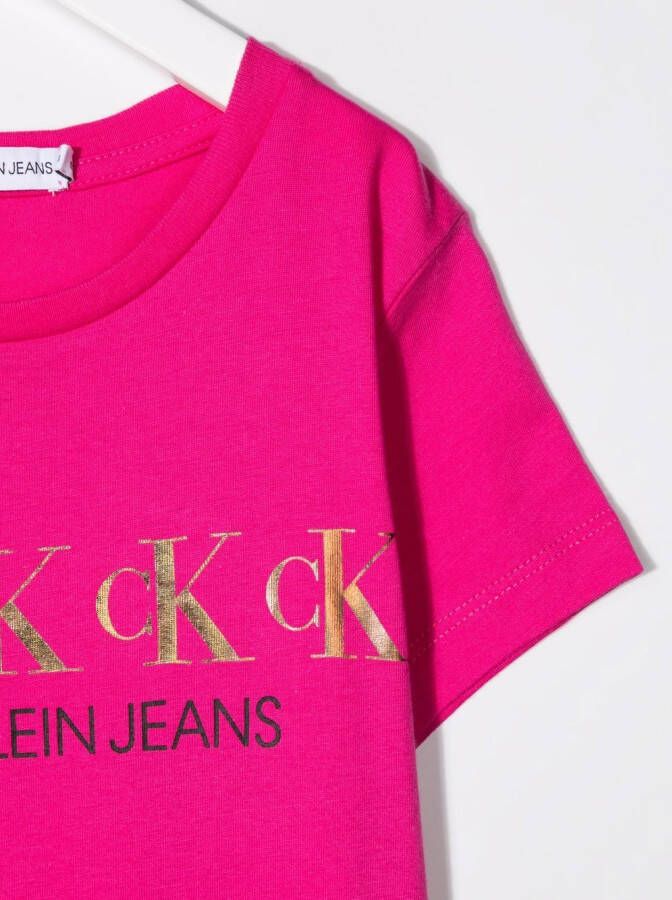 Calvin Klein Kids T-shirtjurk met logoprint Roze