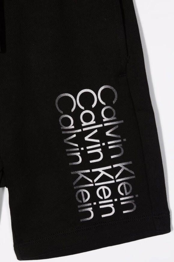 Calvin Klein Kids Trainingsshorts met logoprint Zwart