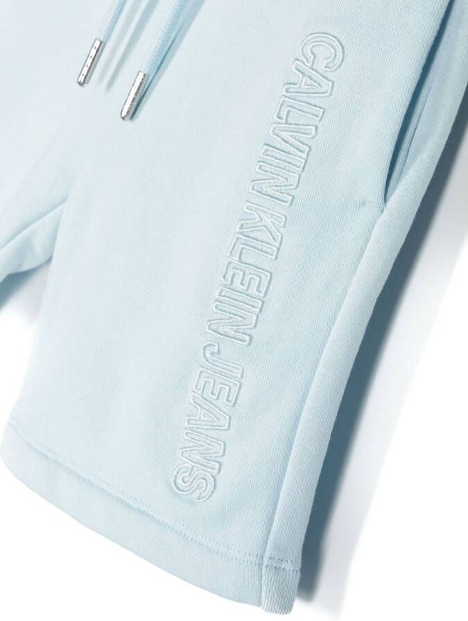 Calvin Klein Kids Trainingsshorts met trekkoord Blauw
