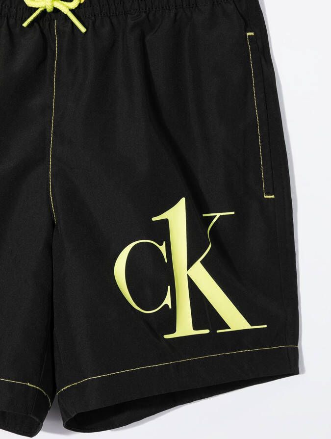 Calvin Klein Kids Zwembroek met logoprint Zwart