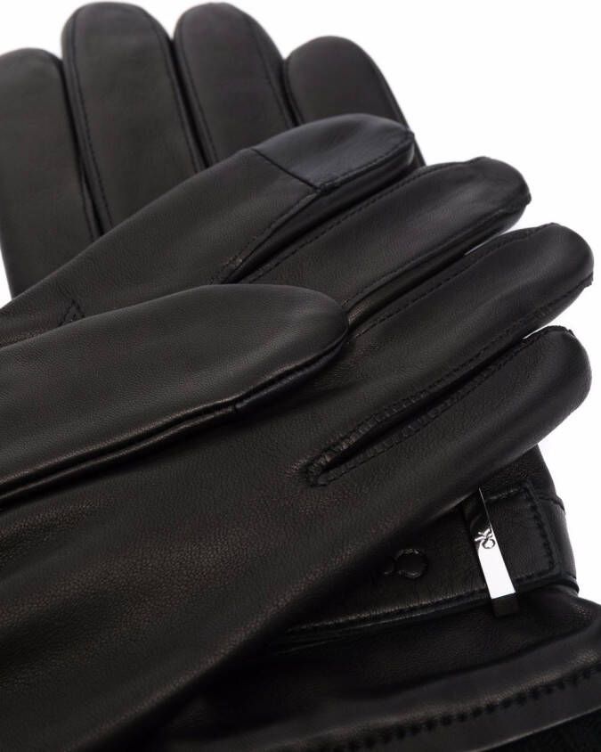 Calvin Klein Leren handschoenen Zwart