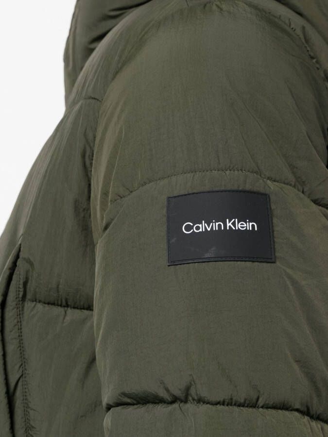 Calvin Klein Donsjas met capuchon Groen