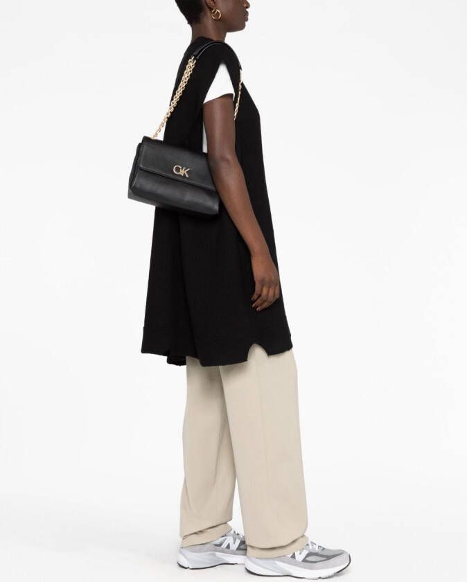 Calvin Klein Shopper met logoplakkaat Zwart