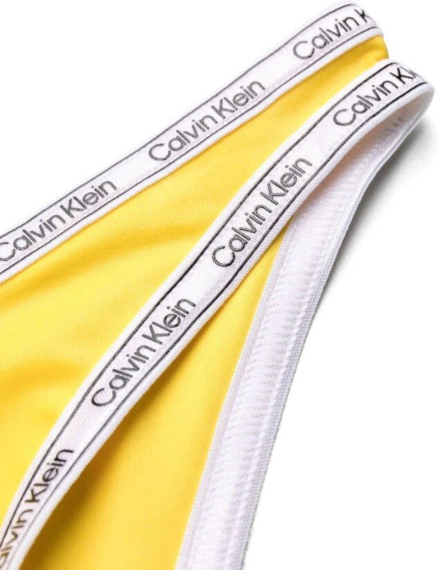 Calvin Klein Bikinislip met logoprint Geel