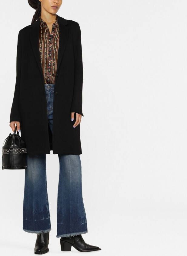 Calvin Klein Mantel met enkele rij knopen Zwart