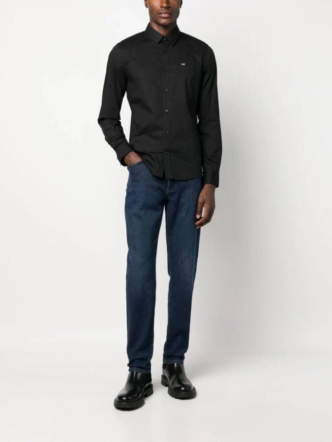 Calvin Klein Overhemd met geborduurd logo Zwart