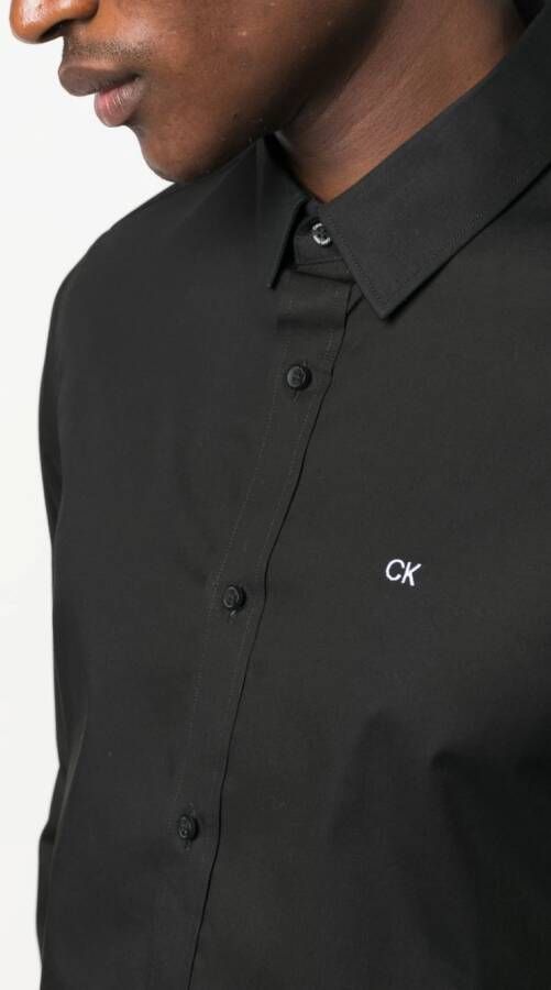 Calvin Klein Overhemd met geborduurd logo Zwart