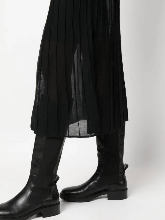 Calvin Klein Semi-doorzichtige plooirok Zwart