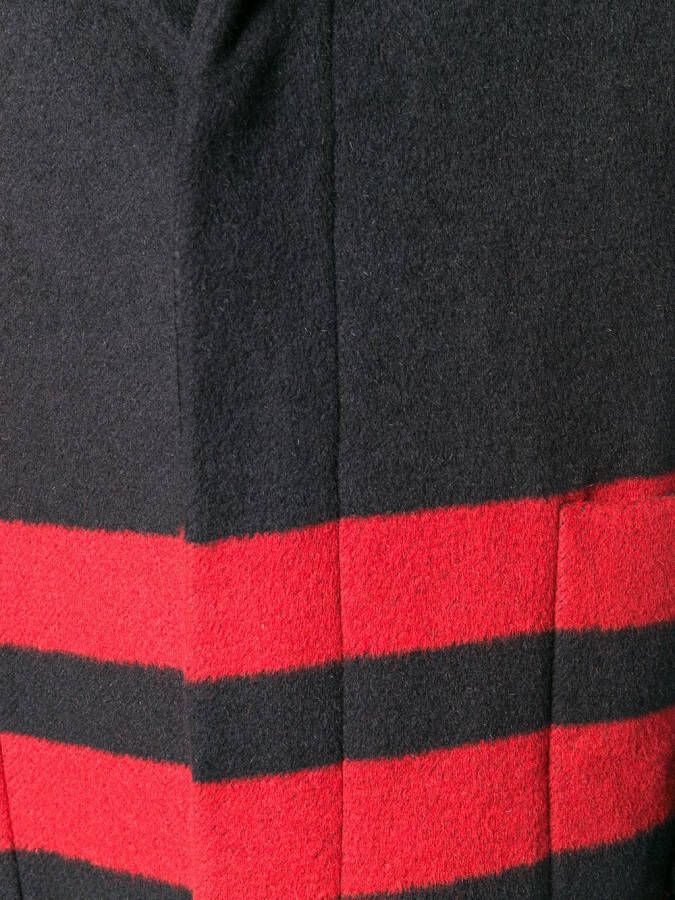 Calvin Klein stripe detail single-breasted coat Zwart