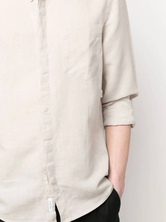 Calvin Klein T-shirt met lange mouwen Beige