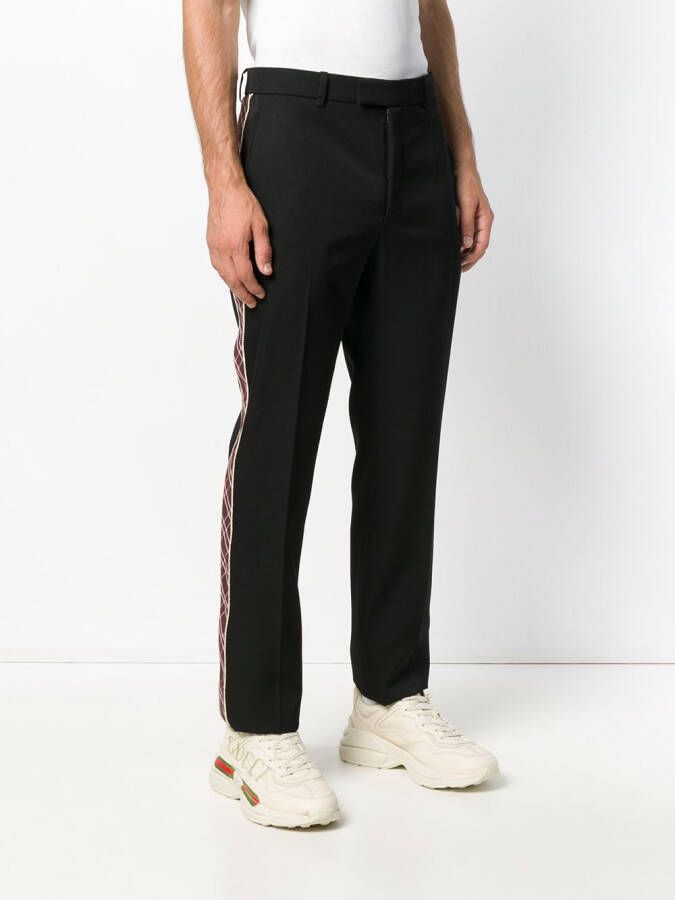 Calvin Klein tartan stripe trousers Zwart