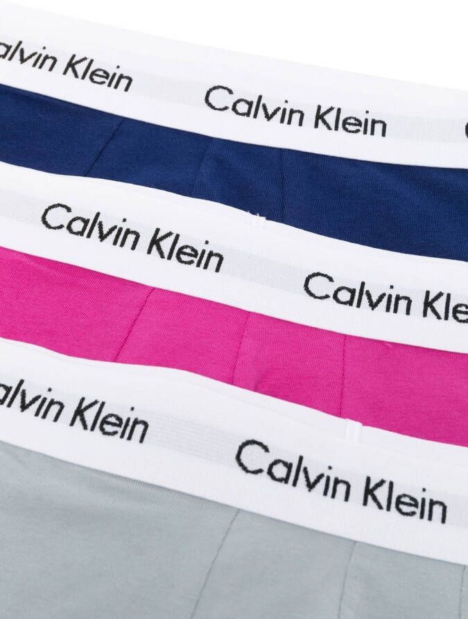 Calvin Klein Drie boxershorts met logoband Blauw