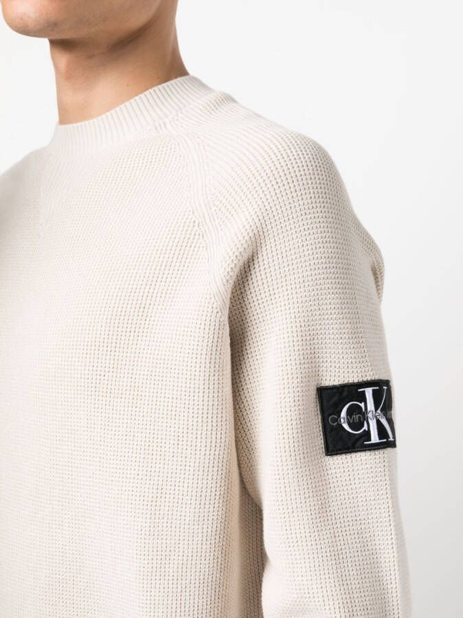 Calvin Klein Trui met logopatch Beige