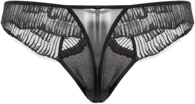 Calvin Klein Underwear Semi-doorzichtige string Zwart