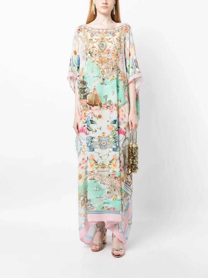 Camilla Zijden kaftan Blauw