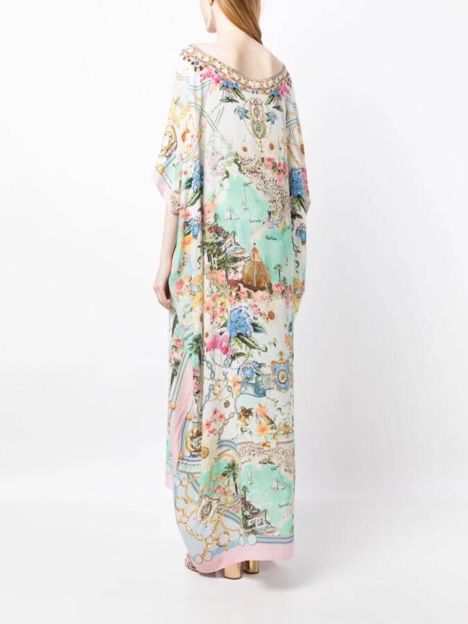 Camilla Zijden kaftan Blauw