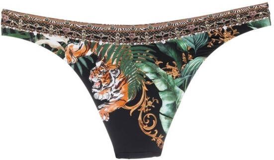 Camilla Bikinislip met tijgerprint Groen
