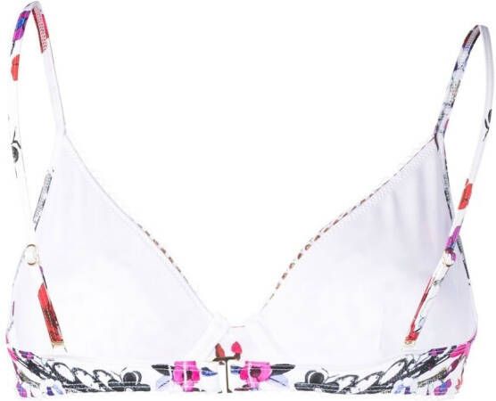 Camilla Bikinitop met grafische print Wit