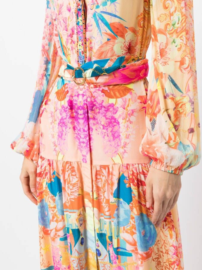 Camilla Maxi-jurk met bloemenprint Oranje