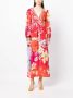 Camilla Midi-jurk met bloemenprint Rood - Thumbnail 2
